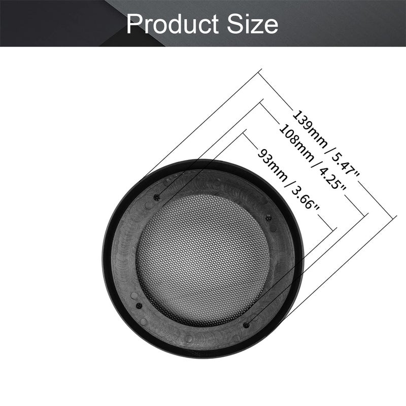 Fielect 2Pcs 4" Speaker Grill Cover Mesh Decorative Circle Woofer Guard Protector Cover Audio Accessories Black Cloth Cover with 8 Screws - Image 2